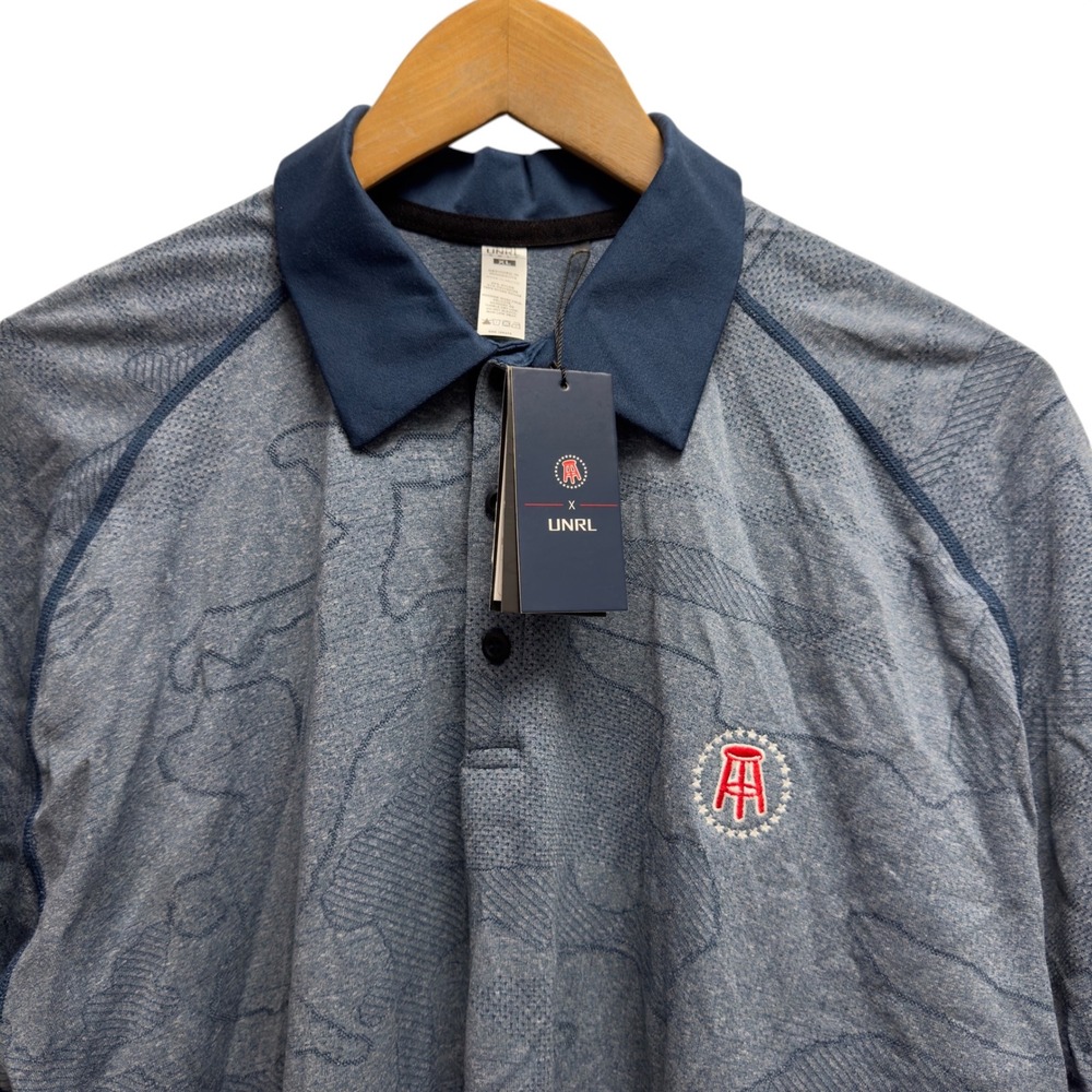 UNRL x Barstool Sports NEW Men's Size XL Blue Camo Seamless S/S Golf Polo Shirt